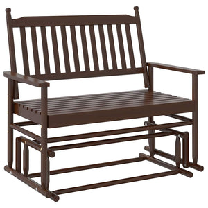 Panca a Dondolo Marrone 118x70x104,5cm Legno Massello di Pioppo