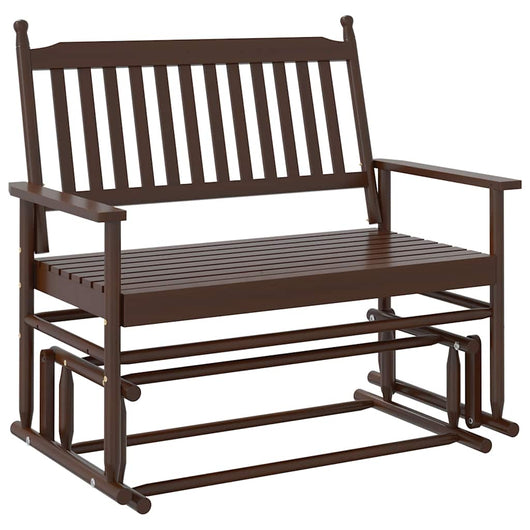 Panca a Dondolo Marrone 118x70x104,5cm Legno Massello di Pioppo 4008867