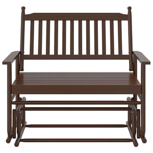 Panca a Dondolo Marrone 118x70x104,5cm Legno Massello di Pioppo