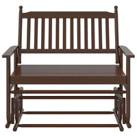 Panca a Dondolo Marrone 118x70x104,5cm Legno Massello di Pioppo 4008867