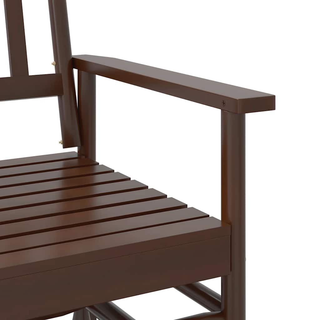 Panca a Dondolo Marrone 118x70x104,5cm Legno Massello di Pioppo 4008867