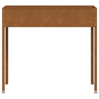 Fioriera aiuola rialzata piante fiori terrazza giardino 100,5 x 40,5 x 90 cm acciaio resistente alle intemperie marrone 02_0037291