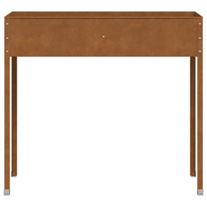 Fioriera aiuola rialzata piante fiori terrazza giardino 100,5 x 40,5 x 90 cm acciaio resistente alle intemperie marrone 02_0037291