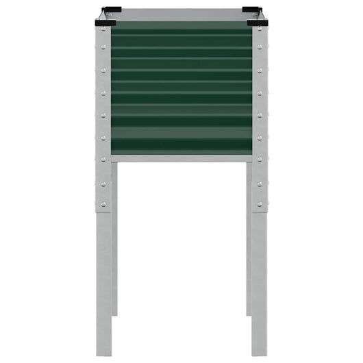 Fioriera aiuola rialzata vassoio piante fiori terrazzo giardino 45 x 45 x 88 cm verde acciaio 02_0037616
