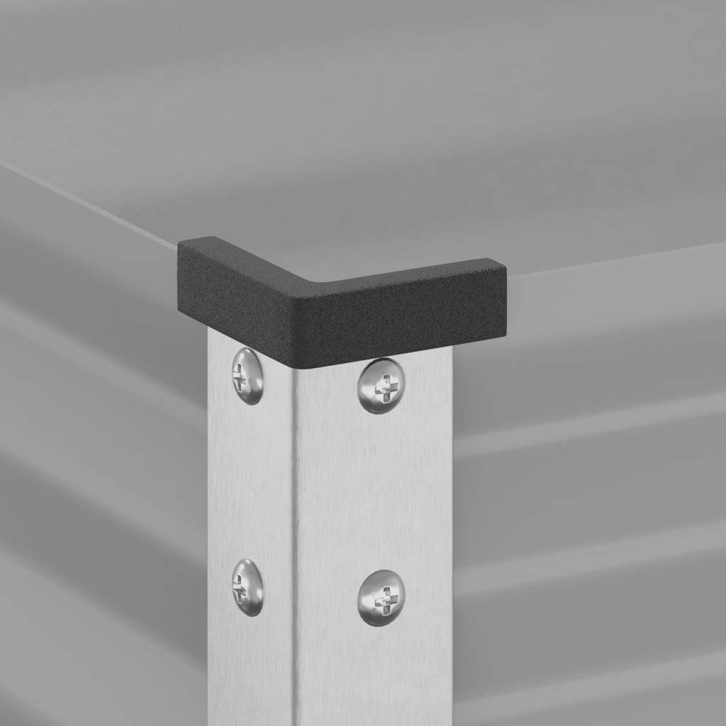 Fioriera da Giardino-Vaso da Esterno-Contenitore per Piante Grigia 45x45x88 cm in Acciaio