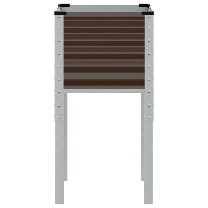 Fioriera da giardino marrone 45x45x88 cm in acciaio 4008965