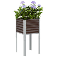 Fioriera da giardino marrone 45x45x88 cm in acciaio 4008965