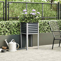 Fioriera da giardino antracite 45x45x88 cm in acciaio 4008966