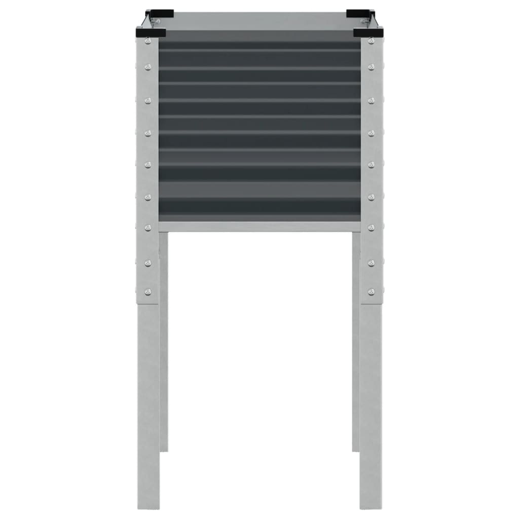 Fioriera aiuola rialzata vassoio piante fiori terrazza giardino 45 x 45 x 88 cm acciaio antracite 02_0037613