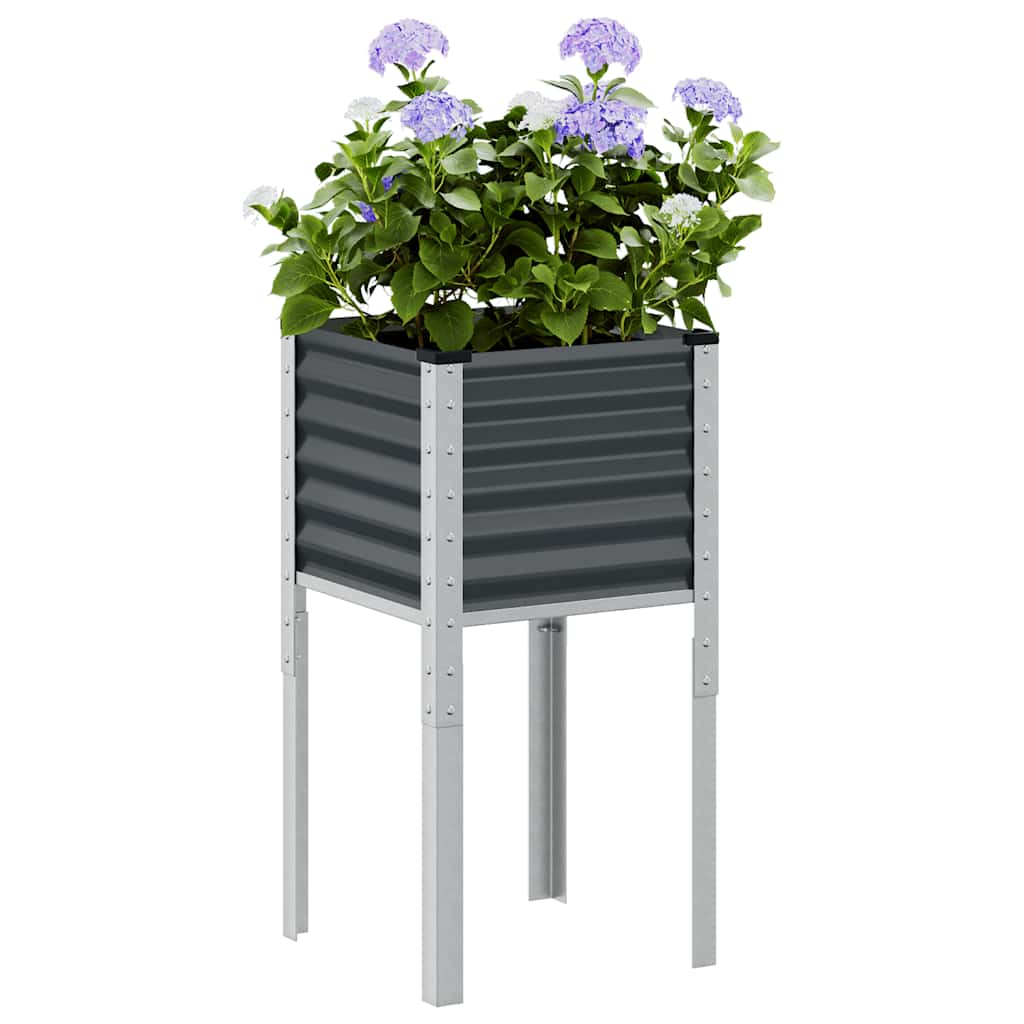 Fioriera da Giardino-Vaso da Esterno antracite 45x45x88 cm in acciaio
