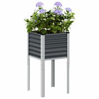 Fioriera da giardino antracite 45x45x88 cm in acciaio 4008966