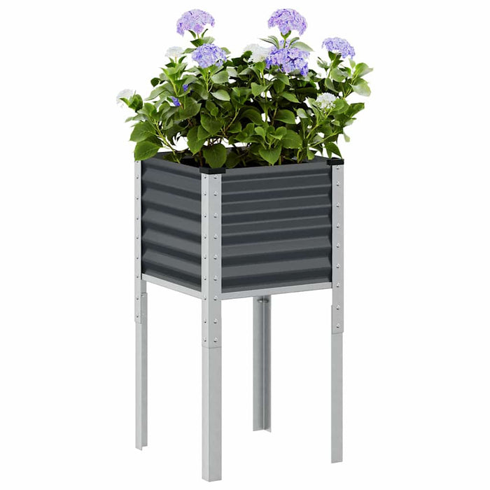 Fioriera da giardino antracite 45x45x88 cm in acciaio 4008966