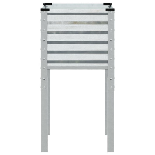 Fioriera aiuola rialzata vassoio piante fiori terrazza giardino 45 x 45 x 88 cm acciaio zincato Argento 02_0037617