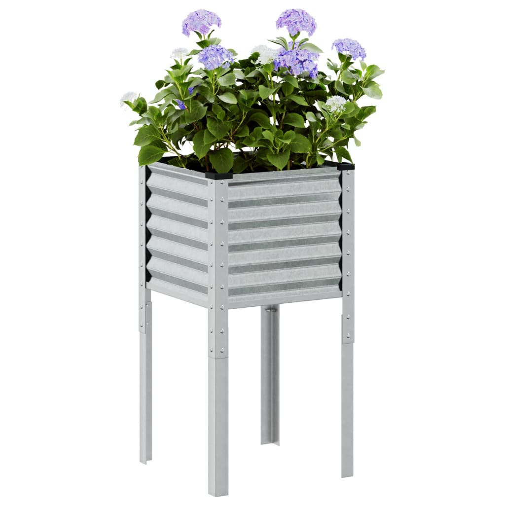 vidaXL Fioriera da Giardino 45x45x88 cm in Acciaio Zincato