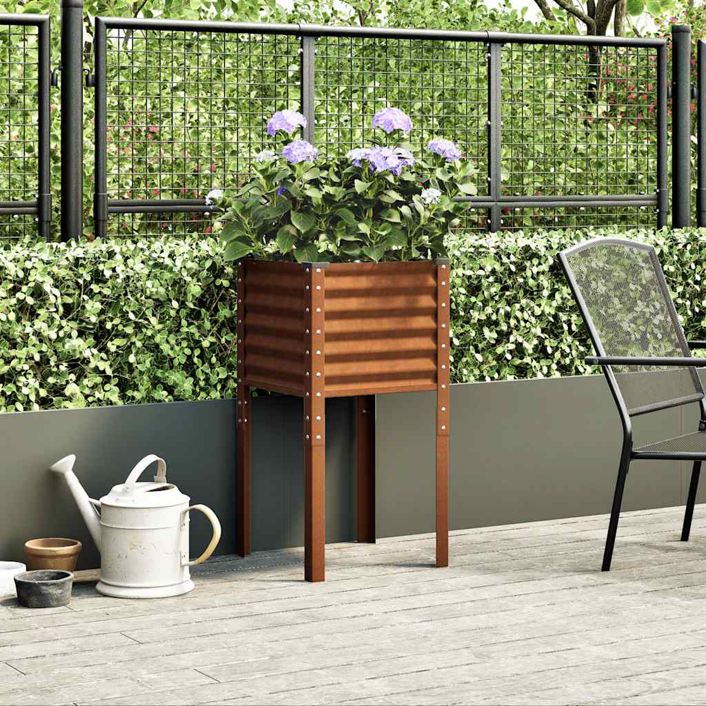 Fioriera da Giardino-Vaso da Esterno 45x45x88 cm in acciaio corten