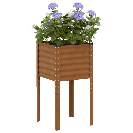 Fioriera da giardino 45x45x88 cm in acciaio corten 4008968