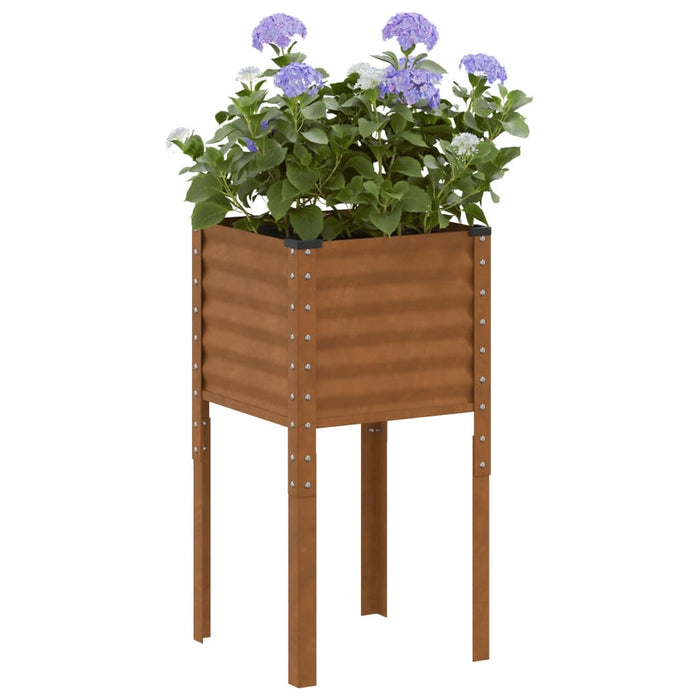 Fioriera da giardino 45x45x88 cm in acciaio corten 4008968