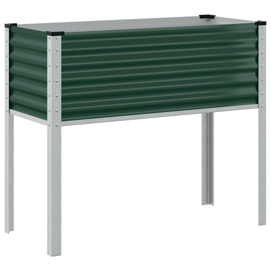 Vassoio per fioriera aiuola rialzata piante fiori terrazza giardino 100 x 41 x 90 cm verde acciaio 02_0037274