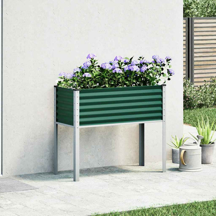 Fioriera da Giardino-Vaso da Esterno-Contenitore per Piante verde 100x45x90 cm in acciaio