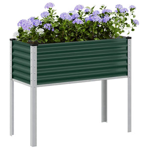 Fioriera da Giardino-Vaso da Esterno-Contenitore per Piante verde 100x45x90 cm in acciaio
