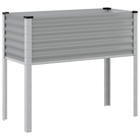 Fioriera da Giardino-Vaso da Esterno-Contenitore per Piante Grigia 100x45x90 cm in Acciaio