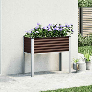 vidaXL Fioriera da Giardino Marrone 100x45x90 cm in Acciaio