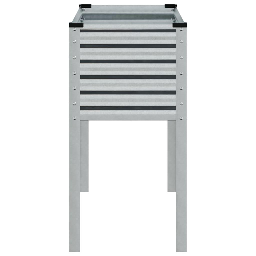 Vassoio per fioriera aiuola rialzata piante fiori terrazzo giardino 100 x 41 x 90 cm acciaio inox Argento 02_0037275