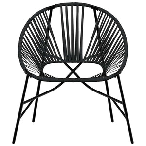 Sedia da Uovo da Giardino in Polyrattan Nero 4009287