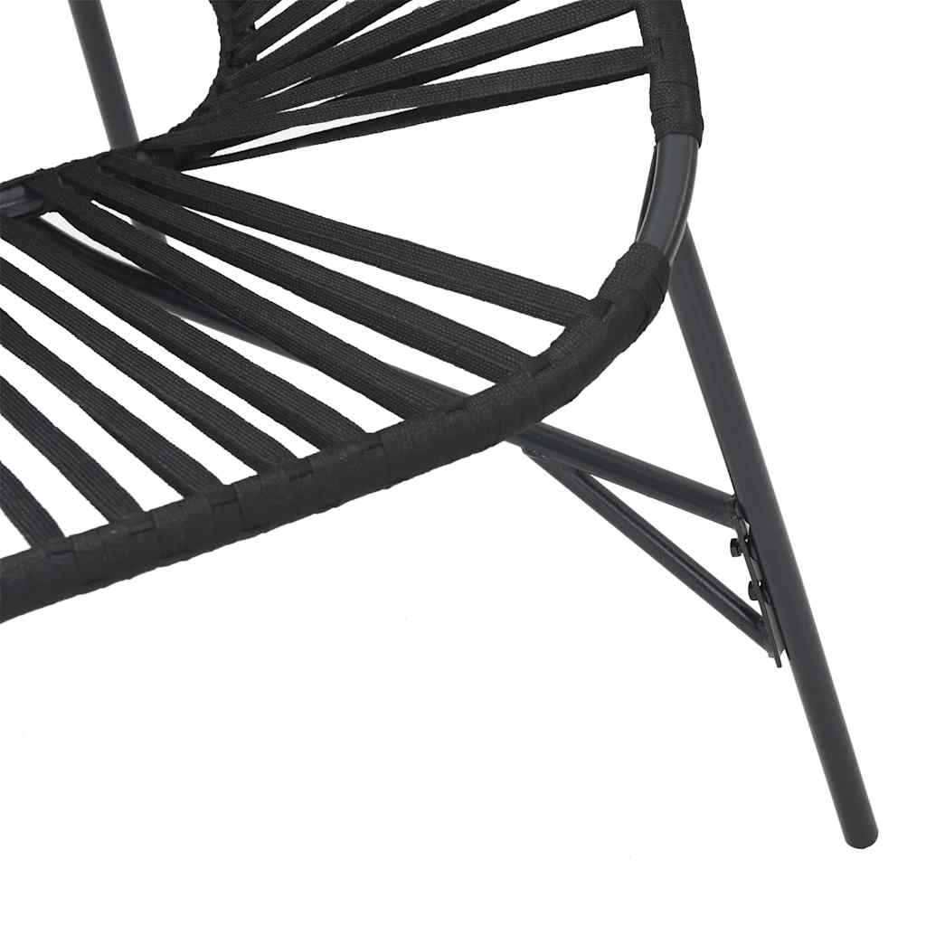 Sedia da Uovo da Giardino in Polyrattan Nero 4009287