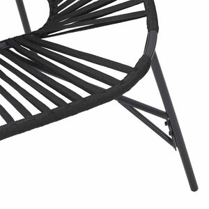 Sedia da Uovo da Giardino in Polyrattan Nero 4009287