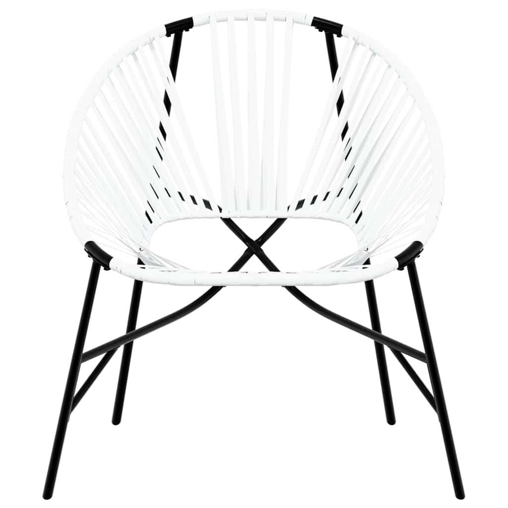 Sedia da Uovo da Giardino in Polyrattan Nero e Bianco 4009288