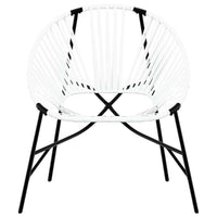 Sedia da Uovo da Giardino in Polyrattan Nero e Bianco 4009288