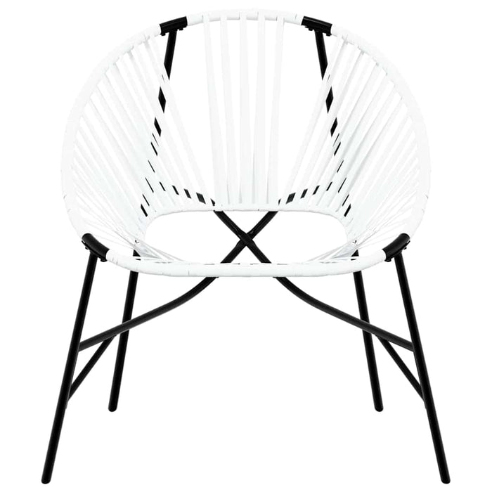 Sedia da Uovo da Giardino in Polyrattan Nero e Bianco 4009288