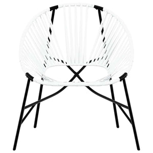 Sedia da Uovo da Giardino in Polyrattan Nero e Bianco