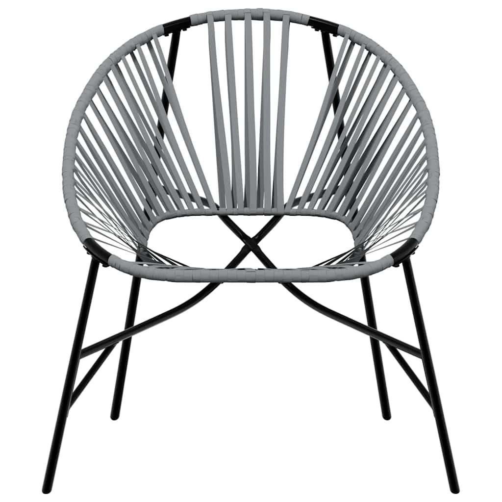 Sedia da Uovo da Giardino in Polyrattan Nero e Grigio Chiaro 4009289