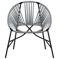 Sedia da Uovo da Giardino in Polyrattan Nero e Grigio Chiaro 4009289