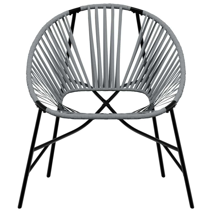 Sedia da Uovo da Giardino in Polyrattan Nero e Grigio Chiaro 4009289