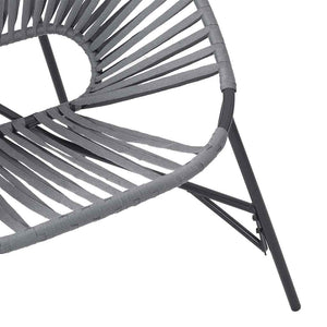 Sedia da Uovo da Giardino in Polyrattan Nero e Grigio Chiaro 4009289
