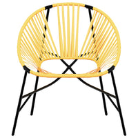 Sedia da Uovo da Giardino in Polyrattan Nero e Giallo 4009290
