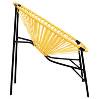 Sedia da Uovo da Giardino in Polyrattan Nero e Giallo 4009290