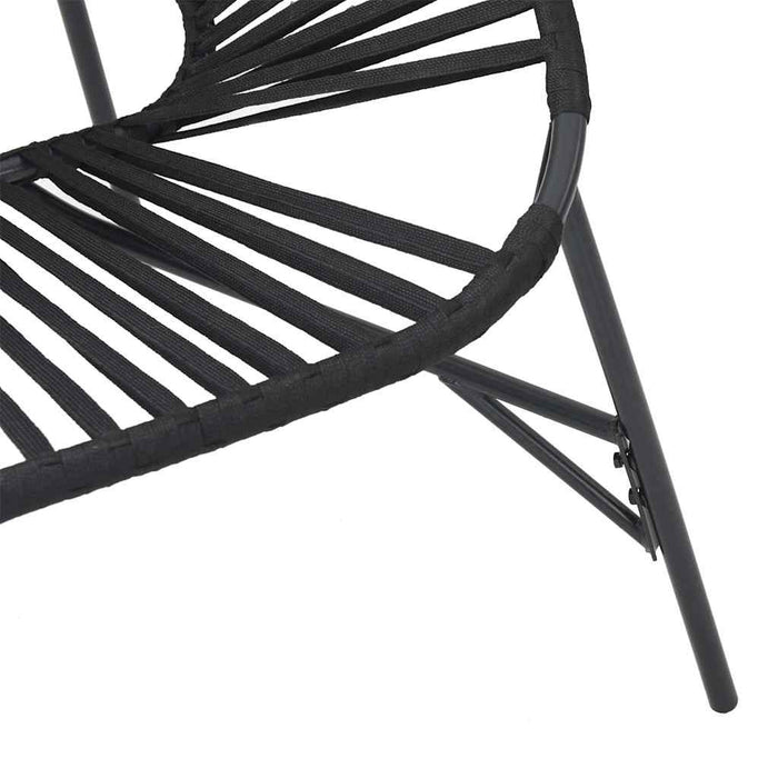 Set di Sedie da Giardino 3 pz in Polyrattan Nero 4009292