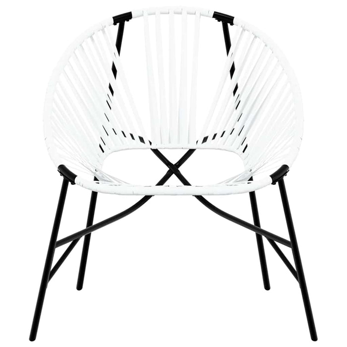 vidaXL Set di Sedie da Giardino 3 pz in Polyrattan Bianco e Nero