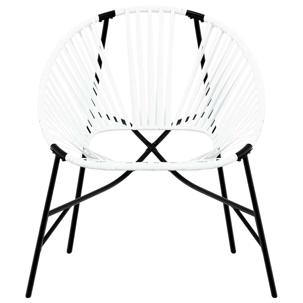Set di Sedie da Giardino 3 pz in Polyrattan Bianco e Nero 4009293