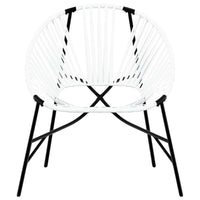 Set di Sedie da Giardino 3 pz in Polyrattan Bianco e Nero 4009293