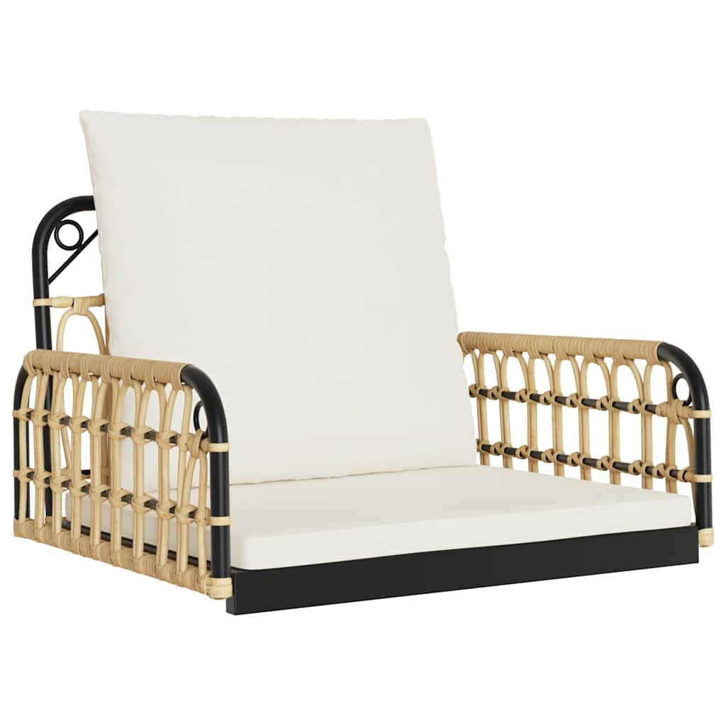 Sedia a Dondolo con Cuscini 63x58x39 cm Polyrattan e Acciaio 4009297