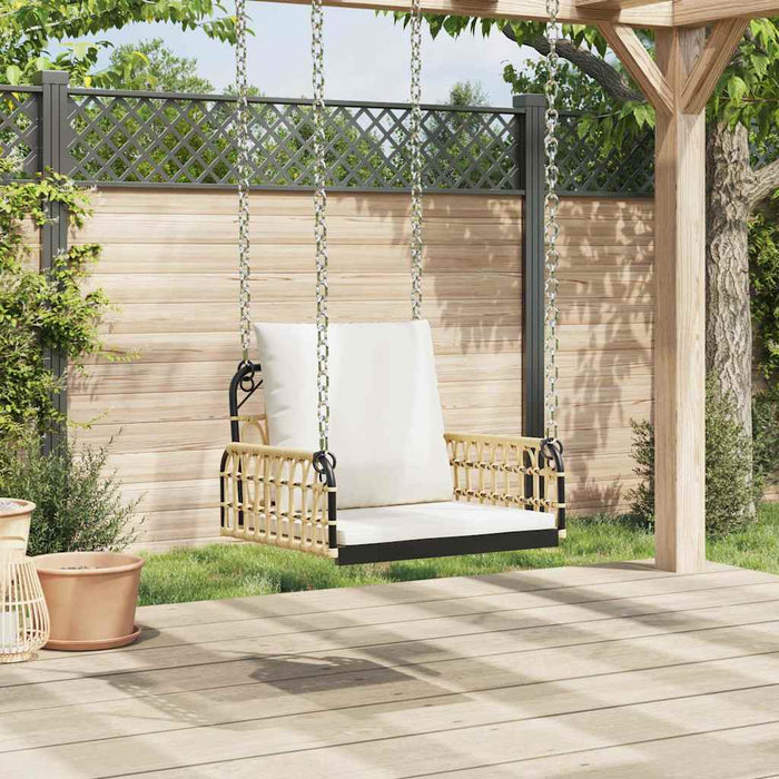 Sedia a Dondolo con Cuscini 63x58x39 cm Polyrattan e Acciaio 4009297