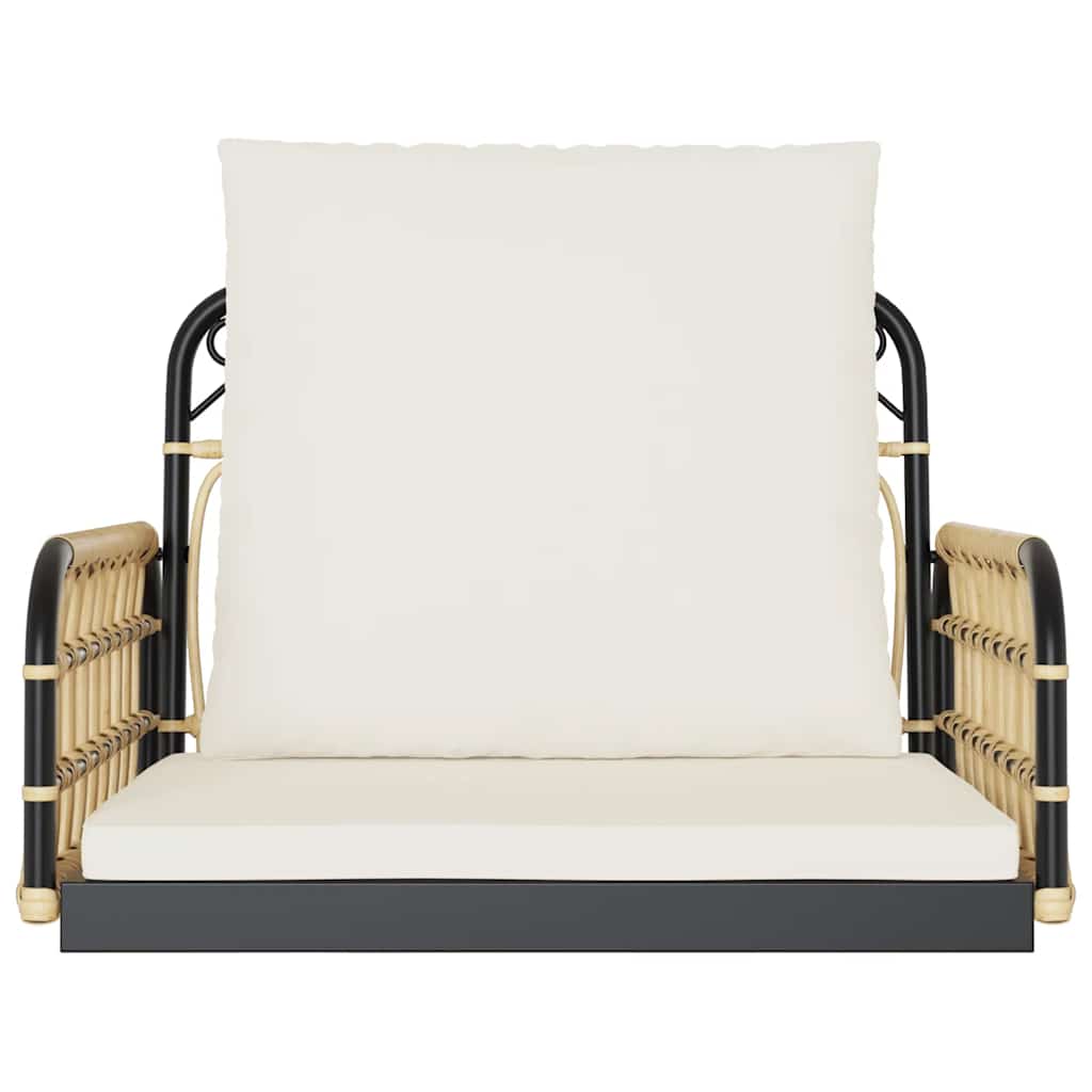 Sedia a Dondolo con Cuscini 63x58x39 cm Polyrattan e Acciaio 4009297