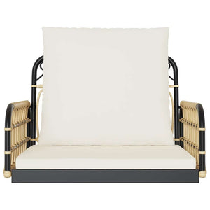 Sedia a Dondolo con Cuscini 63x58x39 cm Polyrattan e Acciaio 4009297