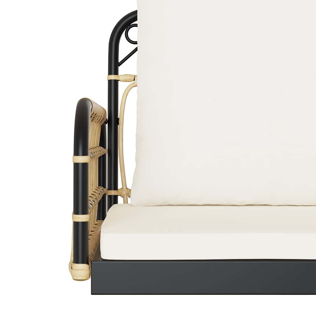 Sedia a Dondolo con Cuscini 63x58x39 cm Polyrattan e Acciaio 4009297