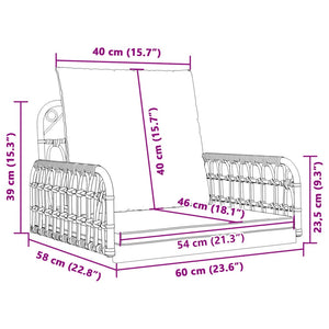 Sedia a Dondolo con Cuscini 63x58x39 cm Polyrattan e Acciaio 4009297
